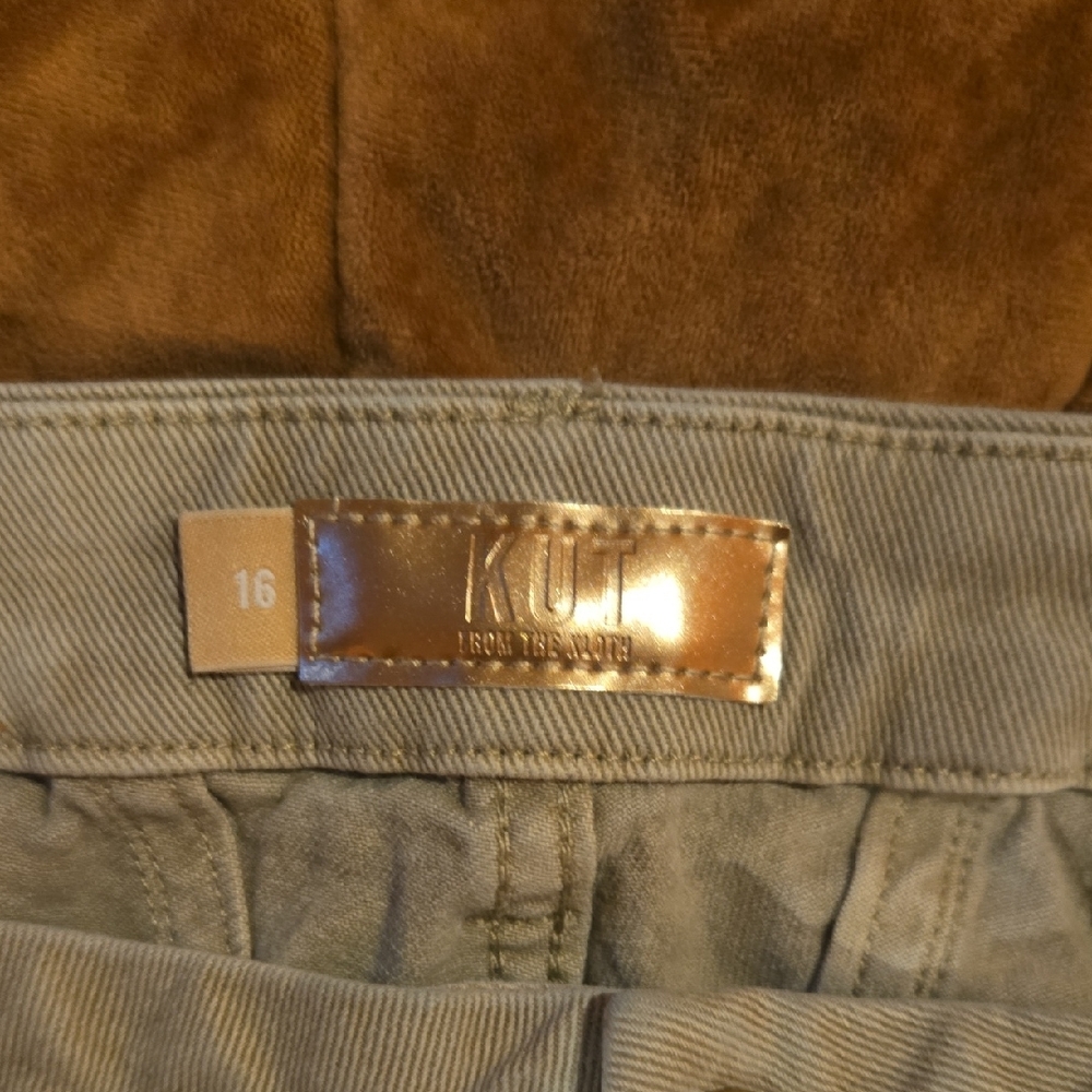 Kut from the Kloth Beige Denim Wide Leg Pants - Picture 2 of 7